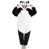 Xinlong Panda Jumpsuit Damen Tier Oversized Kuschelig Schlafanzug Cosplay Herren Lang mit Kapuze...