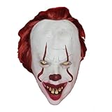 Yodeal Pennywise Clown Maske Latex Joker Helm Cosplay Kostüm Halloween für Erwachsene (Lächeln)