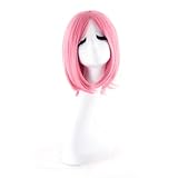 MapofBeauty Kunststoff kurze gerade Anime Kostüm Cosplay Perücke (rosa)