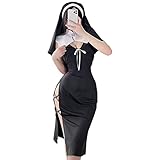 SNOMYRS Sexy Nonne Kostüm Für Frauen Japanische Kawaii Dessous Halloween Bodysuit Frauen Nonne...