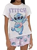 Disney Stitch Schlafanzug | Lilo Und Stitch Pyjama | Damen Schlafanzüge Stitch | Weiß XL