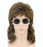LeMarnia Herren 80er Jahre Vokuhila Perücke Rocker Punk Popstar Perücke Lange Lockig Mullet...