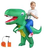 AOOWU Dino Kostüm, 3PCS Dinosaurier Aufblasbares Kostüm,Kinder Dinosaurier Kostüm Lustige...