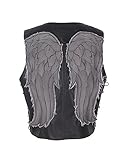 Cosplay.fm Herren Cosplay Kunstleder Engelsflügel Weste Halloween Kostüm, schwarz, Einheitsgröße