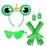 HOWAF Frosch Kostüm Erwachsene Kinder Frosch Haarreif Frosch Hut Frosch Haarschmuck Frosch Ohrringe...