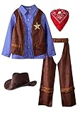 ReliBeauty Cowboy Kostüm Kinder mit Cowboyhut Bandana Halstuch, Blau，150