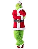 Applysu Grünes Monster-Kostüm für Erwachsene, Kostüm-Outfits für Erwachsene, Weihnachtskostüm,...