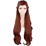 CHALKSEA Anime Cosplay Perücke, Tauriel Perücke, Brown Long Wavy Perücke,Mit Kostenloser...