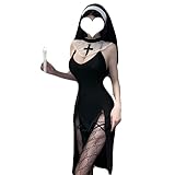 JasmyGirls Nonne Kostüm Sexy Cosplay Dessous Halloween Anime Maid Outfit Goth Devil Roleplay...