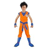 Chaks - Goku Saiyajin Kostüm Jungen, offizielles Dragon Ball Outfit, 7-teiliges Set für Karneval,...