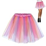 Uirheurd Regenbogen KostüM Damen,Bunter TüLlrock Damen,TüLlrock Regenbogen,Regenbogen...