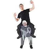 Morph Zombie Huckepack Kostüm für Erwachsene, Halloween Karneval, Damen Herren