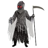 Spooktacular Creations Soul Taker Kind Sensenmann Kostüm mit leuchtenden Augen für Halloween...