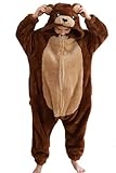 DELEY Unisex Einteiler Tierkinder Braunbär Strampler, Tierpyjamas Halloween Cosplay Kostüm für...