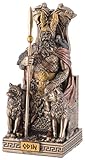 VOGLER Joh. Vogler GmbH Germanischer Gott Odin auf dem Thron, aus Kunststein, mit Bronzefarbe von...