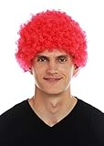 WIG ME UP - MMAM-9M-K120B Perücke Karneval Herren Damen Clown rot kurzer Afro kraus gelockt...