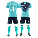 Benutzerdefiniert Trikot T-Shirt Shorts 2 Teiliges Set Jeder Name Nummer Team Logo - Fußballtrikot...