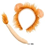 Balinco Löwen Kostüm Set, Haarreif bestehend aus Löwenohren & Mähne + Schwanz, Stirnband,...