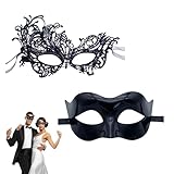 WLVinson 2 Stücke Venezianische Maske Damen,Masquerade Mask Paare,Maskenball Masken Damen...