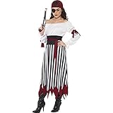 Piraten-Lady Kostüm Kleid mit Armbinden Gürtel und Kopftuch, Large