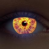 DESIGNLENSES, Leuchtende Halloween The Purge Kostüm Kontaktlinsen, 1 Paar (2 Stück),weiche UV Neon...