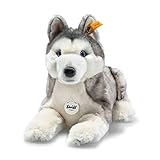 Steiff 067891 Bernie Husky - 33 cm - Kuscheltier - grau/Weiss liegend