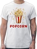 T-Shirt Herren - Karneval & Fasching - Popcorn Fan Popcornverkleidung Filmliebhaber Pop-Corn - L -...
