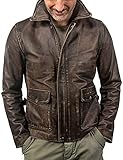 Indiana Jones Herren Lederjacke im Used-Look, echtes Rindsleder, Raiders of The Lost Ark Harrison,...