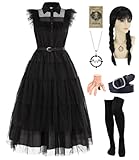 Mittwoch Kostüm Kleid Damen Schwarzes Gotisch Kostüm Erwachsener Mittwoch Familie Cosplay Kleider...