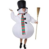 dressforfun 302359 - Aufblasbares Unisex Kostüm Schneemann mit Zylinder und Schal