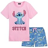 Disney Stitch Schlafanzug Kinder Mädchen Kurz Nachtwäsche Tshirt und Schlafhose Kurz Set für...