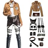 YEAJION Anime Attack On Titan Cosplay Kostüm Jacke und Gürtel Scout Regiment Verkleidung AOT...