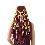 oupados Sonnenblumen-Haarband, Floral Hippie Stirnband, Sonnenblume Haarschmuck mit Bohemian Style,...