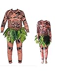 Halloween-Familien-Kostüm für Herren, Kinder, Maui, Cosplay, Tattoo-Kostüm, T-Shirt + Hose mit...