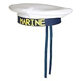 Boland 44368 - Mütze Marine, blau, weiß, Schriftzug Marine, Matrose, Kapitän, Schiff, Seefahrer,...