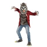 Spooktacular Creations Rotes Werewolf Kostüm für Kinder mit Maske, Handschuhen und Schuhen für...
