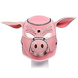 ALMYMM Schweine Maske,Tier Kostüm Masken,Schwein Verkleidung Fetisch Maske SM für Petplay Maske...