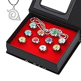 Ghzste Akatsuki Ringe Set, 10 Stück Japanischer Anime Rings Anime Fingerring Cosplay Zubehör...