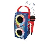 Lexibook - Marvel Spiderman - Tragbarer, leuchtender Bluetooth-Lautsprecher mit Mikrofon, Karaoke,...