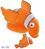 KarnevalsTeufel Mütze Clownfisch, Orange, Weiß, Hut, Tiermütze, Tierkostüm, Karneval, Fasching,...