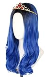 Topcosplay Perücke für Kinder Mädchen, Lockige Perücke Lang Blau Karneval Halloween Kostüm...