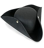 KarnevalsTeufel Dreispitz Schwarz Pirat Seeräuber für Theater, Rollenspiele u. vieles mehr...