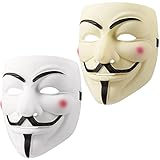 UNOLIGA Halloween Maske, 2pcs V wie Vendetta Maske Guy Fawkes Maske, Gamemaster Maske Horror Hacker...