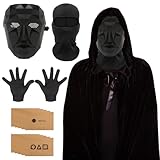 Ycaaeo The Game Maske Kostüm,Halloween Game Boss Costume mit Sturmhaube + Schwarze Handschuhe und...