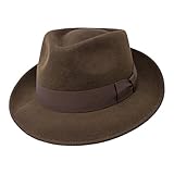 Borges & Scott B&S Premium Doyle - Teardrop Fedora Hut - 100% Wollfilz - perfekt zum Reisen -...