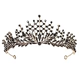 Frauen Schwarz Kristall Tiara Kronprinzessin Mädchen Elf Stirnband Strass Geschenk für Kostüm...