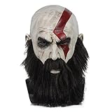 Hworks Gods of War Kratos Kopfbedeckung Latex Vollgesichtsmaske Cosplay Kostüm Requisiten für...