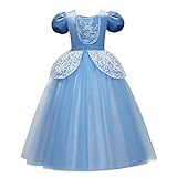 FYMNSI Cinderella Kostüm Kleid für Kinder Mädchen Märchen Aschenputtel Karneval Fasching...