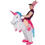 Morph Aufblasbares Einhorn Kostüm für Erwachsene, Einhornkostüm Herren Damen, Karneval Halloween