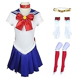 YEAJION Sailor Moon Kostüm mit Zubehör Anime Cosplay Outfit Sailor Moon Cosplay Kostüm Halloween...
